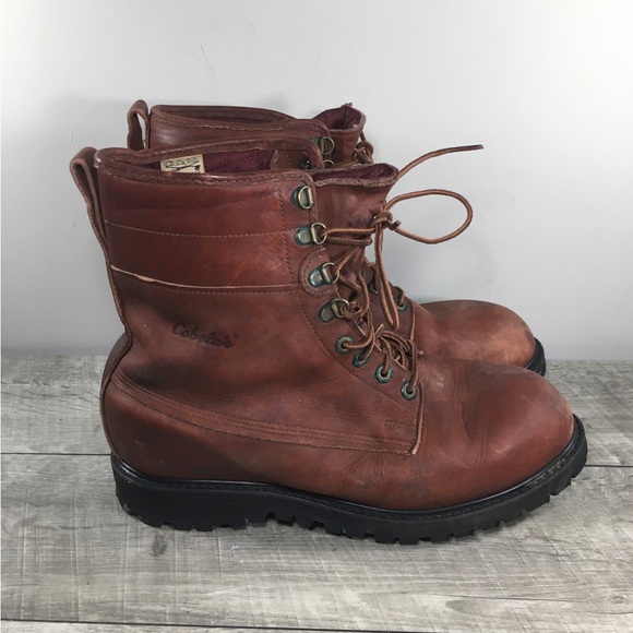 Cabela’s Mens Work Hunting Soft Toe Boots Leather Waterproof Plus Size 11.5 - Picture 1 of 11